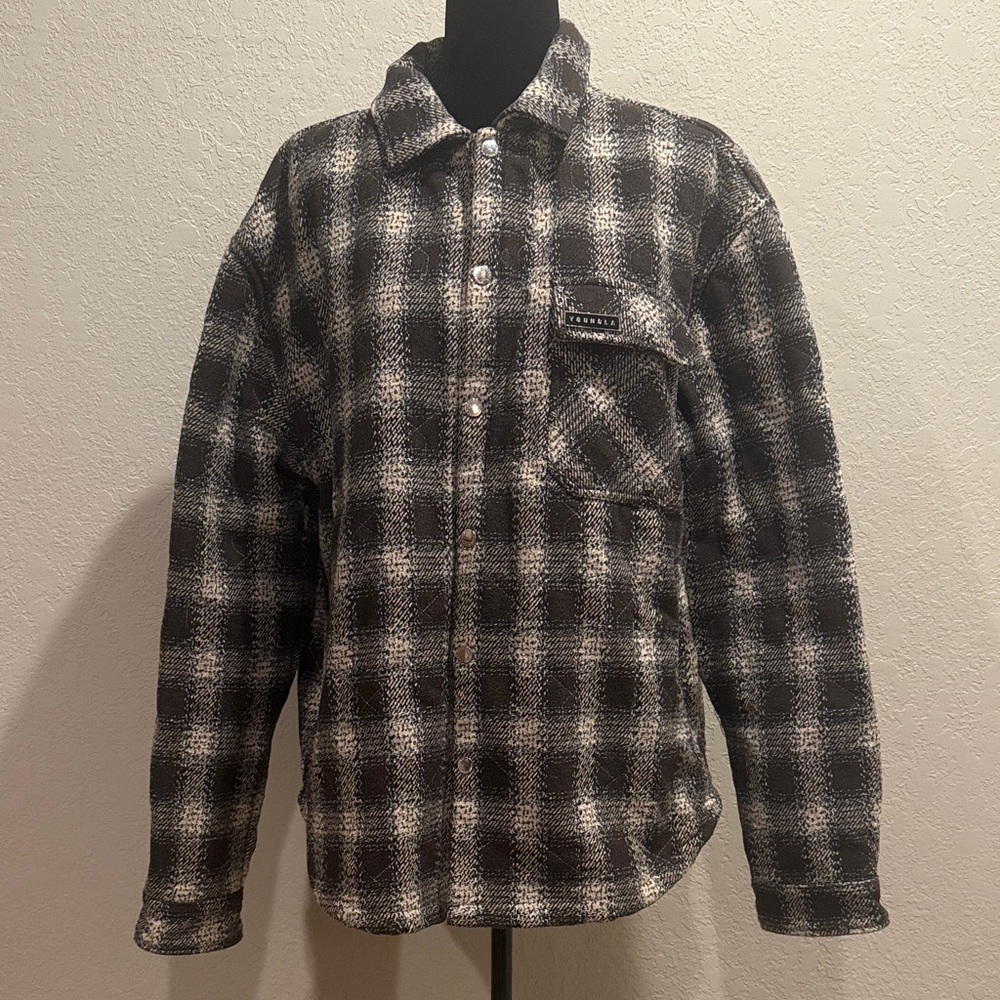 YoungLA Brown and Cream Textured Shirt